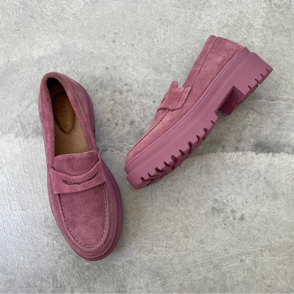 Portland Leather Patina Zoe Sorbet Suede Loafers with Chunky Sole